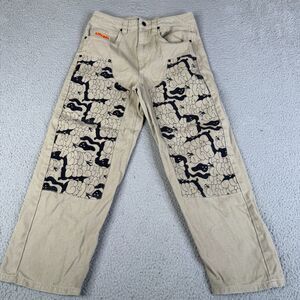EMPYRE Relax Graffiti Jean 28x25 Double Knee Wide Leg Baggy Skate Y2K Streetwear